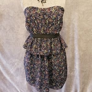 BCBGeneration Strapless Peplum Cocktail Dress Size 6